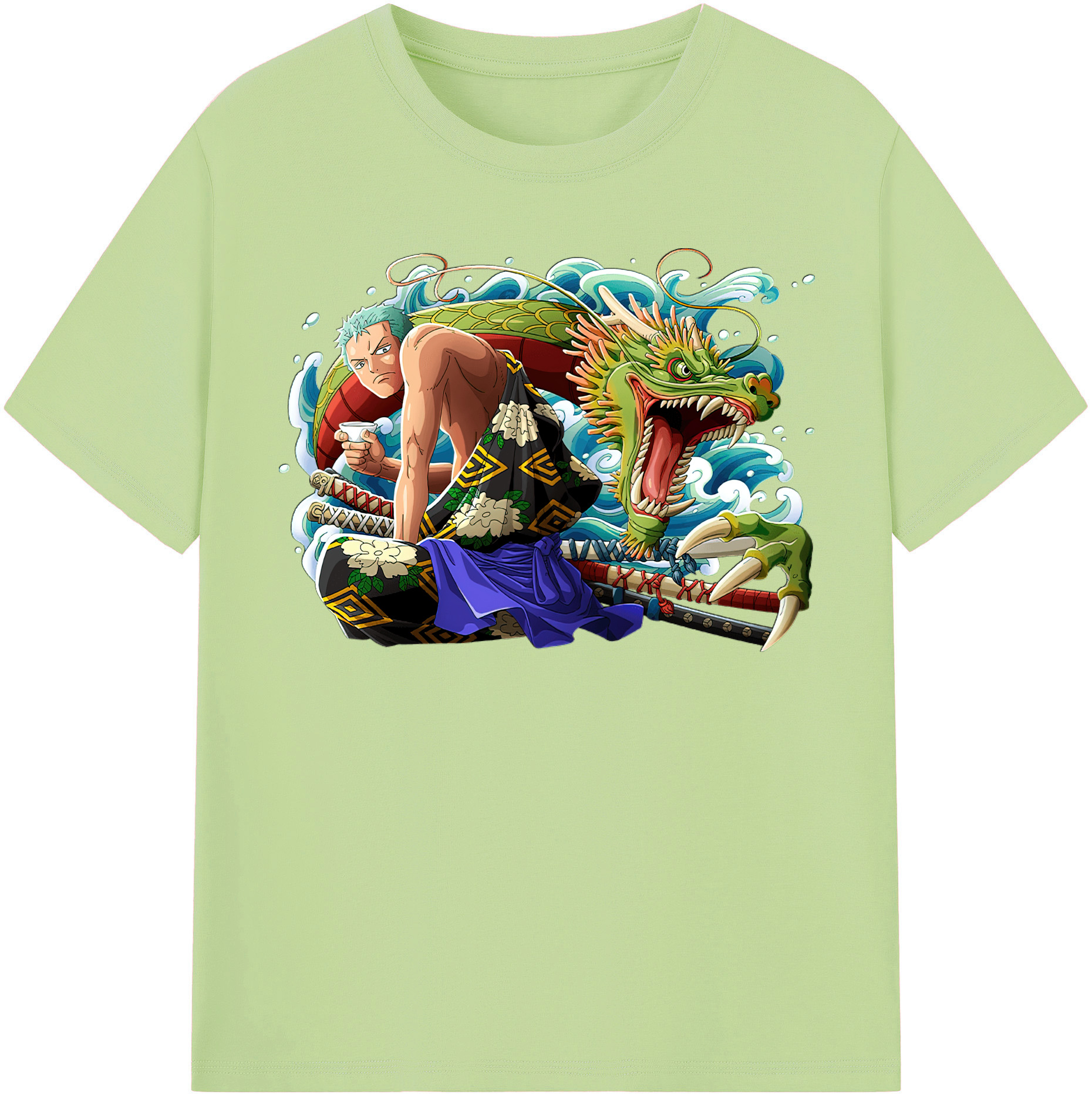 ワンピース ロロノア・ゾロ ONE PIECE Roronoa Zoro 綿100％半袖Tシャツ（フロントプリント）